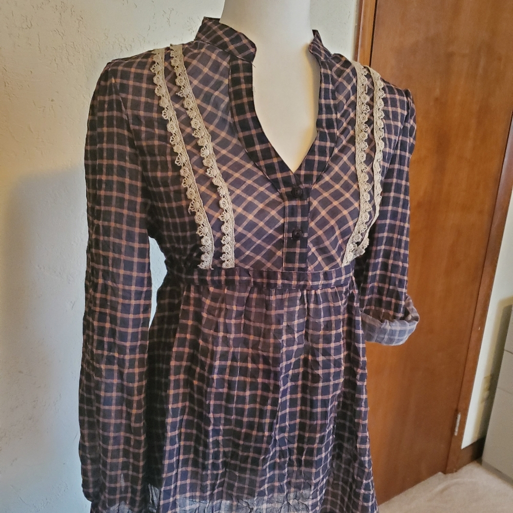 Cotton vintage-style tunic shirt